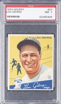 1934 Goudey #37 Lou Gehrig – PSA NM 7